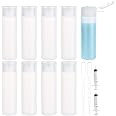 BENECREAT 8 Pack 50ml 1.7oz Travel Squeezable Bottles Clear Plastic Sample Flip Cap Bottle Refillable Travel Containers for M