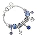 Rosemarie Collections Women's Birth Month Birthstone Glass Bead Charm Bracelet (December)