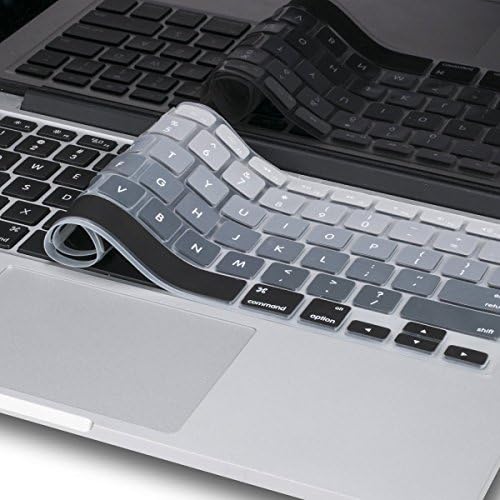 ECellStreet ™ Silicone Compact Keyboard Skin Guard Cover Compatible for MacBook Retina 12 Inch -Ombre Gray