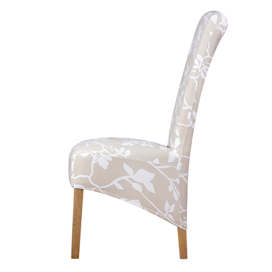 YZZUK 4/5/6 Pieces Long Back Chair Cover Printed Wedding Chair Covers