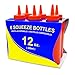 New Star Foodservice 26313 Squeeze Bottles, Plastic, 12 oz, Red, Pack of 6
