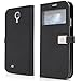 Galaxy S4 Case,Case for Samsung Galaxy i9500,by Ailun,Wallet Case,with S-View Function,PU Leather Case,Credit Card Holder,Flip Cover Skin[Black]