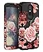 TIANLI Shock Absorption Anti-Fingerprint Protection Three Layer Heavy Duty Protective Cover for LG Stylo 3/Stylus 3/LS777 with Flowers - Black
