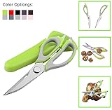 3Cworld Multifunction Kitchen Shears/Scissors - Heavy Duty (Take Apart) Kitchen Tool with Dozens of Uses (Green and Gray)