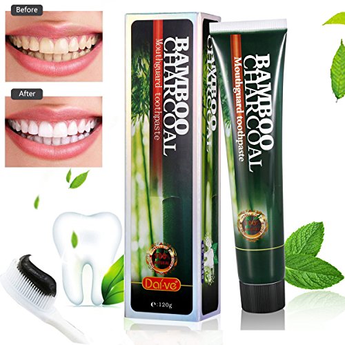 Mabox Natural Black Bamboo Charcoal Toothpaste, Proven Whitening Formula All-purpose Teeth Care Clean Fresher Breath Whitening Toothpaste 120g