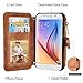 Galaxy S7 Case, CORNMI 14 Card Slot Wrist Shoulder Bag Flip Leather Detachable Magnetic Wallet Case For Samsung S7 (Brown)