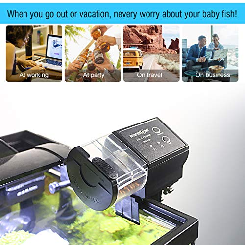boxtech Automatic Fish Feeder, Auto Fish Food Timer Feeder-Aquarium Tank Timer Feeder for Fish Tank, Programmable Vocation Fish Food Dispenser - Thumbnail 5