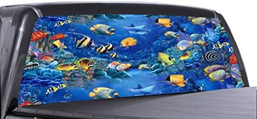 VuScape AQUARIUM 02 (LEE878) Rear Window Truck Graphics-decal SUV view thru vinyl