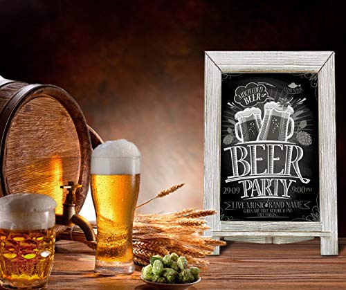 Vsadey Chalkboard Sign 15" X 12" Rustic Chalkboard Easel Tabletop Chalk Board with Magnetic Surface and Hanging Hook Wooden Frame, Compatible with Liquid Chalk Markers for Wedding, Kitchen, Bar, Cafe - Thumbnail 5