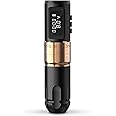Ambition MARS-U Wireless Tattoo Machine with Adjustable Stroke - Rotary Cartridge Tattoo Machine Pen with 1800mAh Power Coreless Motor Digital LED Display for Professional Tattoo Artist Gold