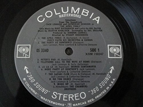 Burt Bacharach Marvin Hamlisch April Fools Original Soundtrack Lp 1969 Amazon Com Music