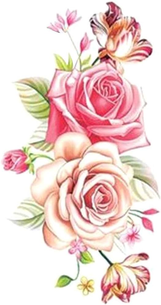 Rose Flower Tatoo Stickers,Altsommer Temporary Tattoo Sleeves Sheets Large Fake Multicolor Full Arm Body Legs Tattoo Stickers