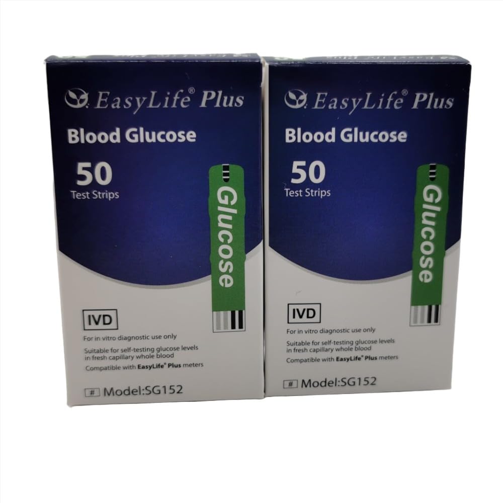 Easy Life Plus Blood Glucose Test Strips 100 Strip Pack (2 * 50 Test Strips)