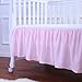 TillYou 100% Combed Cotton Sateen Crib Skirt, Rose Pink with Ruffle