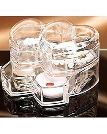 Buy Swamey Double Heart Shape Acrylic Cosmetic Jewelry Storage Box