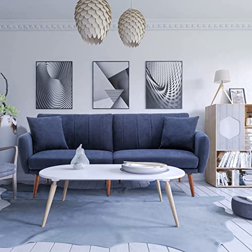 Vicluke Convertible Futon Sofa Bed, Modern Upholstered SplitBack Foldable Sleeper Sofa Couches