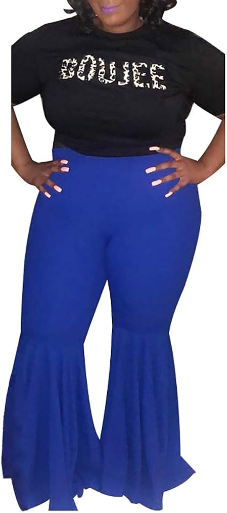 plus size ruffle bottom pants