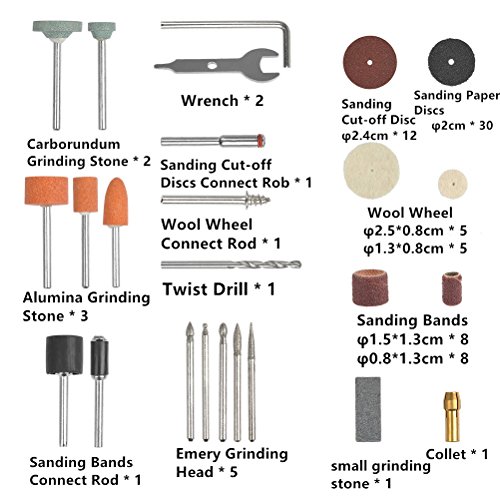 image for BUYGOO Rotary Tool Accessories Kit 87pcs, 1/8’’(3.2mm) Diameter Sh