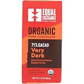 Equal Exchange Organic Chocolate Bar - Very Dark - Case of 12 - 2.8 oz.