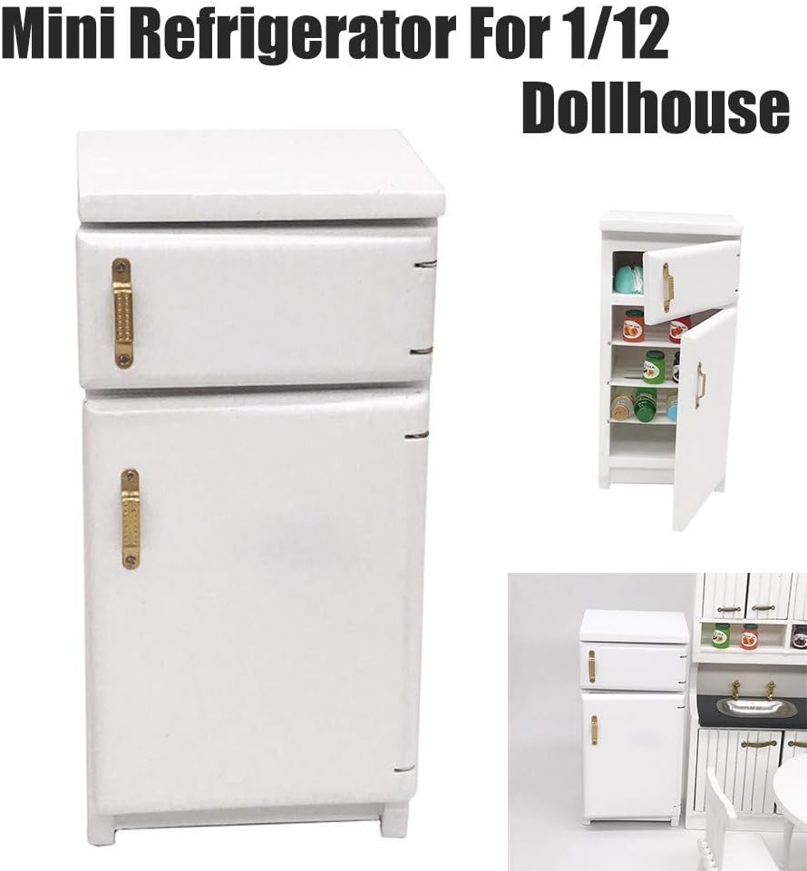 Vibola Dollhouse Accessories,1/12 Scale Miniature Dollhouse Furniture ,Exquisite Mini Refrigerator Ornament Decor Suitable for Living Room Pretend Play Dollhouse Toy