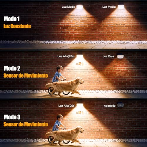 SUNNMO Solar Lights LED Outdoor Garden with Motion Sensor, 6 Pieces LED Spotlights Outdoor Solar Garden Powerful 104 LED 3 Modes, Spotlight Lamp Solar Light Outdoor Garden IP65 Waterproof Warm Light