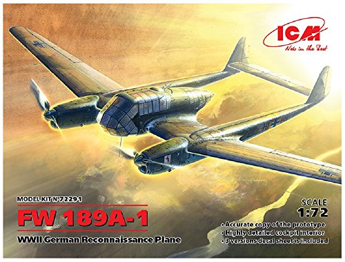 ICM Models 1/72 FW 189A-1 WWII German Reconnaissance Plane Model Kit