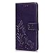 ASUS ZenFone 3 Max Case,ZC520TL Case - Slim Fit Wallet Case Flip Kickstand 3D Embossed Clovers Premuim PU Leather Case with Shock-Absorption TPU Inner Cover & Dust Plug Stylus Pen by Badalink - Purple