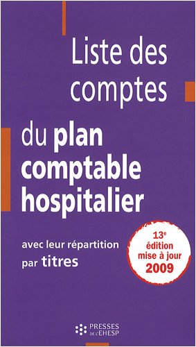 Liste des comptes du plan comptable hospitalier