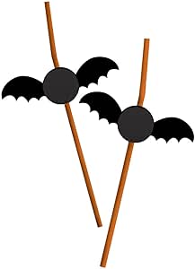 Cloak &amp; Bats Halloween Honeycomb Mini 8.25-inch Straws 6 Per Pack