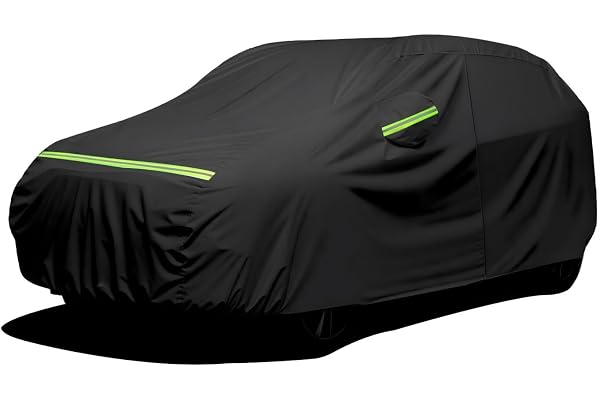 Favoto Car Cover Waterproof All Weather for Automobiles, 6 Layers Heavy Duty Outdoor Sun Protection Snowproof Car Tarp, 4 Win