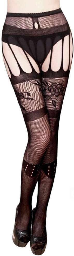 Kcocoo Womens Suspender Pantyhose Stockings Fishnet Tights Stretchy High Stockings Lingerie | Ladies Sexy Lace Garter Stockings Leggings