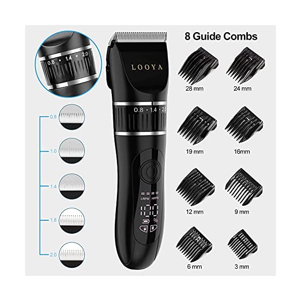 Hair Clippers Men, 16 PCS Professional Ceramic Blade Electric Haircut Kit, USB Rechargeable Hair Beard Trimmer Men Kids…