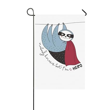 Amazon Com Jagfhhs Little Sloth Hero Polyester Garden Flag House