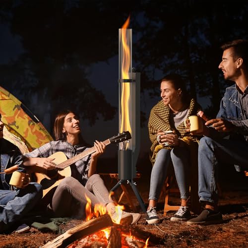 onlyfire Pellet Torch - Garden Fireplace - Outdoor Fireplace for Patio - Outdoor Fire Pit Heater - Outdoor Garden Fire Pit - Pellet Stove