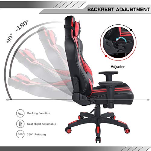 Qulomvs Big and Tall Gaming Chair for Adults 400LBS Heavy Duty Computer