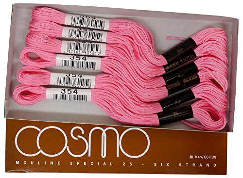 cosmo 25番刺しゅう糸 8m束 Col.354 ピンク 系 1箱 6束入り
