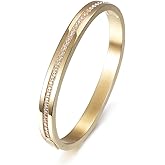 WISTIC Gold Plated Bangle Bracelet for Women, Silver CZ Pavé Hinged Bangle, Fits 6.0”–7.0” Wrists. Non-Tarnish Stackable Jewelry, Stainless Steel Cuff with Cubic Zirconia Inlay