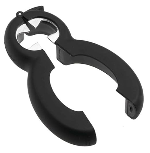 6 in 1 Mini Glasdose Bierflasche Multi Opener - Schwarz