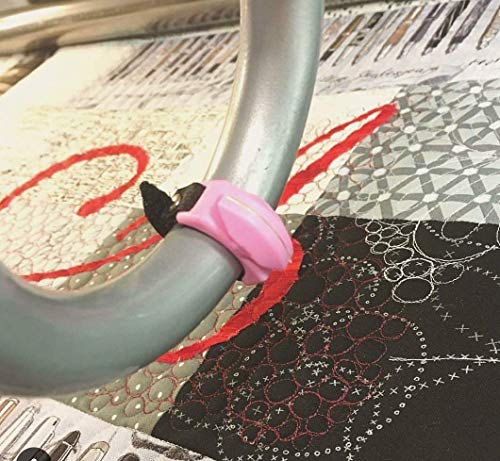 Thread Cutterz Ring Pink w/ 3 Rows Clear Crystals - A Ring That cuts Thread, Yarn & Embroidery Floss