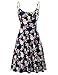 Women Summer Beach Casual Strapless Flared Floral Midi Dress (S, 0502-Flower18)