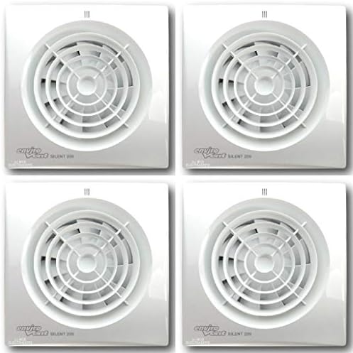 Pack of 4 x Envirovent SILENT-125HT Silent Extractor Fans 125mm / 5" - Humidistat Model