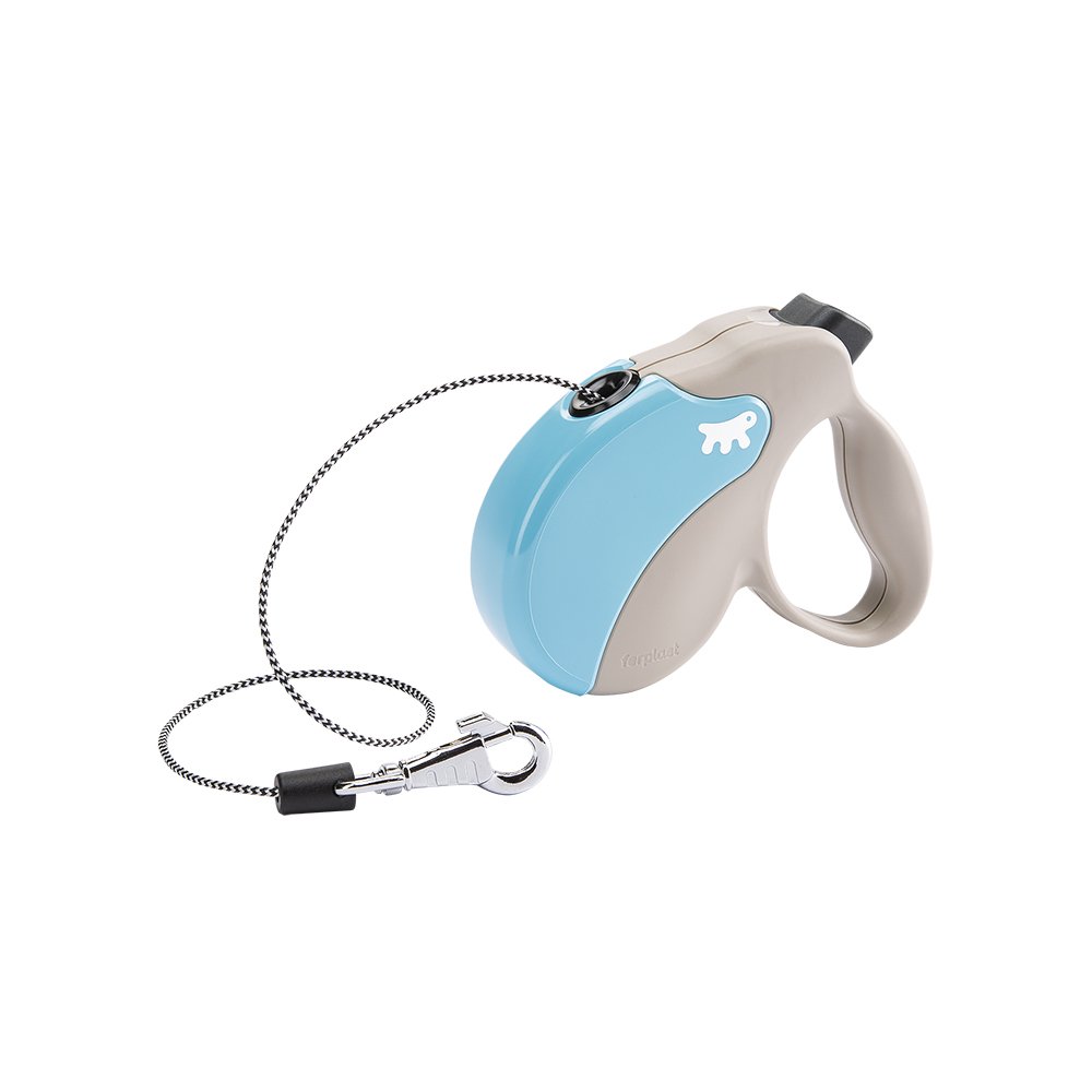Ferplast Retractable Dog Lead Extendable Dog Leash AMIGO Cord MINI, Retractable Cord, 3 m, Max 12 kg, Light Blue