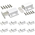 10 Pack Magnetic Push Latch Catch Push to Open Latch Pressure Touch Release Cabinet Catch for Doors Drawers Release Latch Kitchen Drawer Push Catch Pop Out Latch (White)