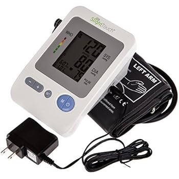 Slight Touch FDA Approved Fully Automatic Upper Arm Blood Pressure Monitor ST-401, with AC Adapter, Batteries and Case Included