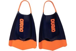 Arena Unisex Adult Powerfin Pro II Swim Training Fins Men and Women Silicone Short Blade Flippers Left-Right Customized, Size