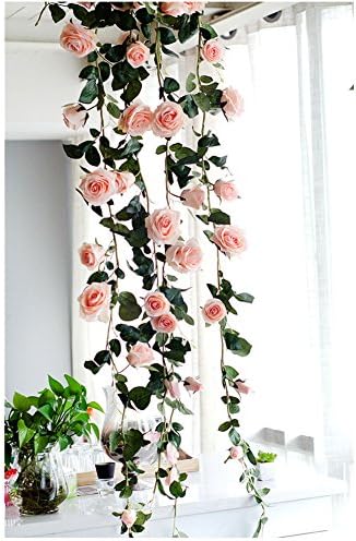 1 Piece Artificial Flowers Silk Wisteria Garland-Dearhouse Artificial Wisteria Vine Ratta Silk Hanging Flower For Home Garden Outdoor Ceremony Wedding Arch Floral Decor, 70.8inch