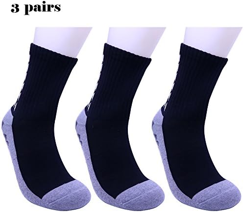 Men's Anti Slip Soccer Socks, Compression Athletic Socks for Training(3 Pairs)