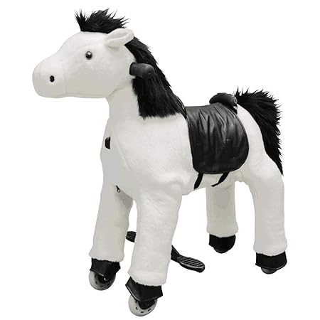 Eurohandisplay Reitpony auf Rollen Reitpferd beweglich Rollpferd Plüschpferd fahrendes Pony Small 3-5 Jahre Medium 5-8 Jahre 