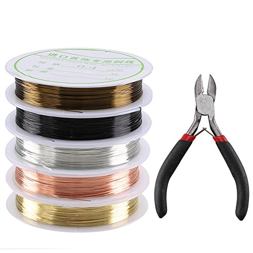 ManYee Copper Wire Jewelry Making Kit Jewelry Beading Wire Uncoated Dead Soft Copper Wire Tarnish Resistant Wire for Crafts Jewelry Repair Golden Florist 5 Colors