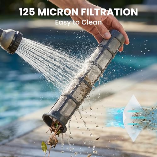 Pool Hoover Vacuum, 3 in 1 Electric Pool Cleaner, Lightweight Cordless Handheld Hot Tub Hoover with Splicing rod, 60 Minutes Running Time for Small Pools, Spas, Cleaning Small Debris Types